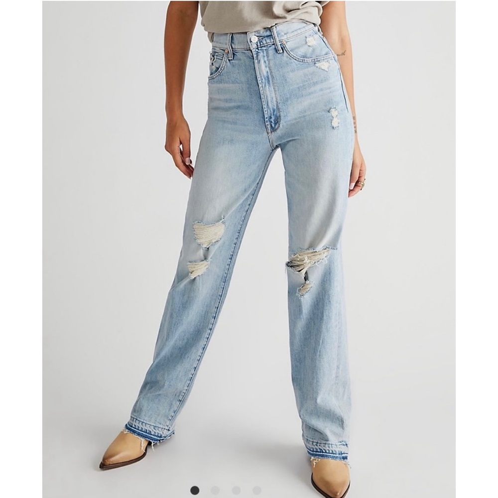 MOTHER High waisted Tunnel Vision Sneak Undone Hem - Vacation Temptation 27 NWT